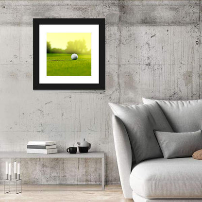 Dimpled Golf Ball on Putting Green Wall Art