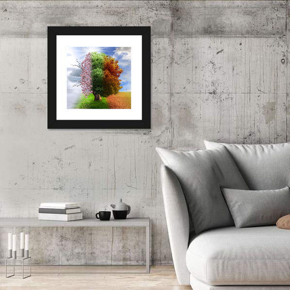 Tree Through Four Seasons Wall Art