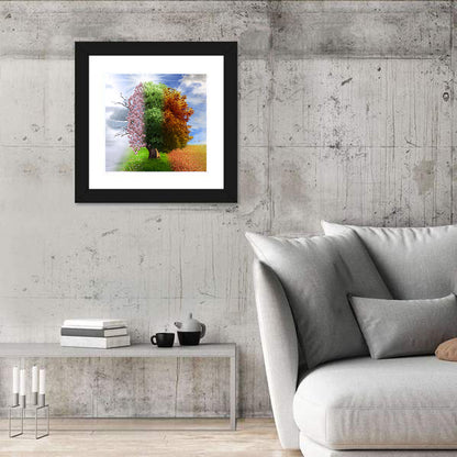Tree Through Four Seasons Wall Art