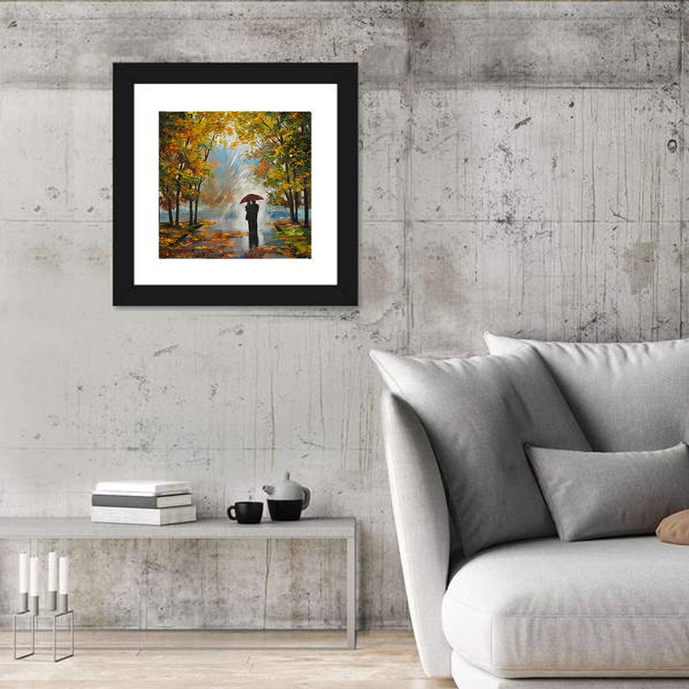 Couple in Autumn Forest Wall Art