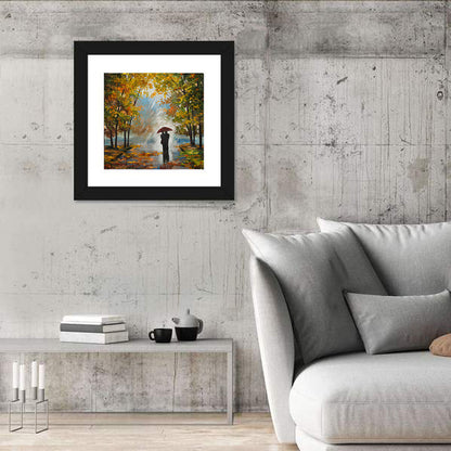 Couple in Autumn Forest Wall Art
