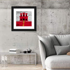 Gibraltar Flag with Castle and Key Wall Art