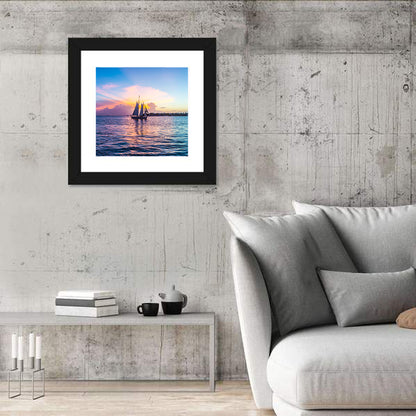 Key West Sailboat at Sunset Wall Art
