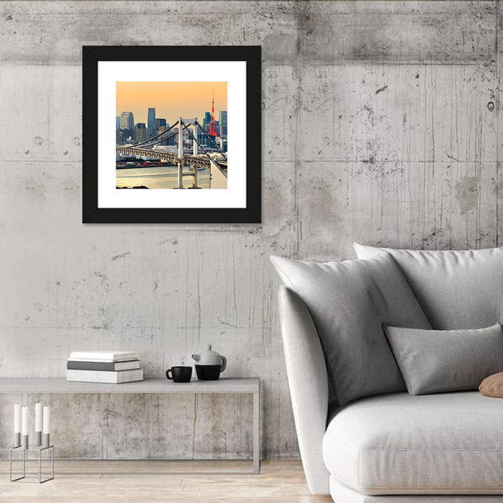 Rainbow Bridge and Tokyo Tower Skyline Wall Art