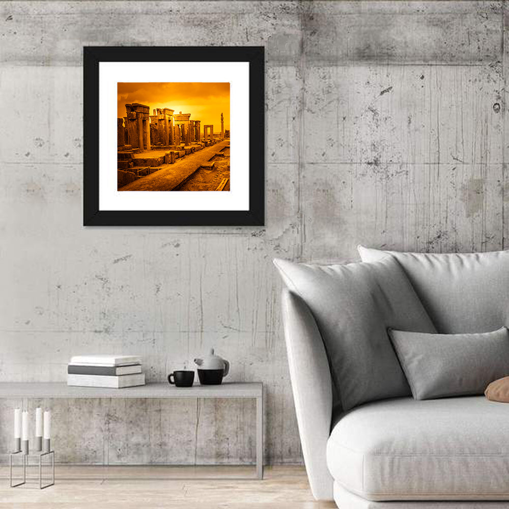 Persepolis Ruins at Golden Dusk Wall Art
