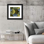 Olive and Yellow Petal Grid Wall Art