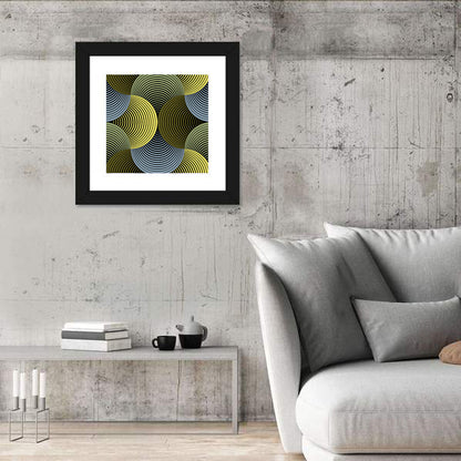 Olive and Yellow Petal Grid Wall Art