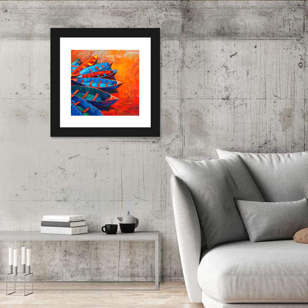 Harbor Boats at Sunset Wall Art