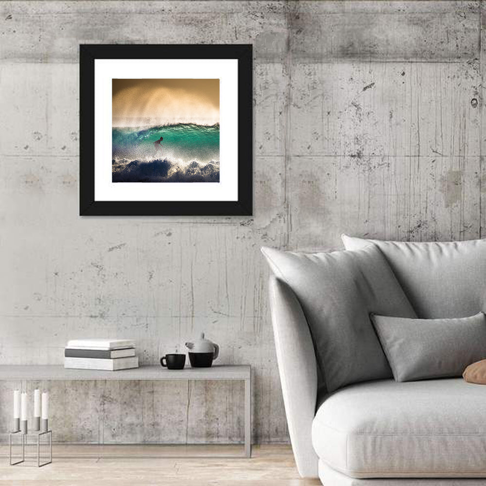 Bali Surfer in Barrel Wave Wall Art