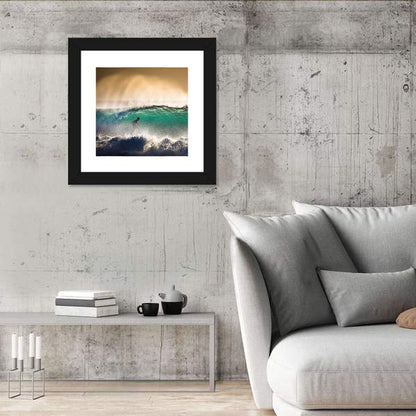 Bali Surfer in Barrel Wave Wall Art