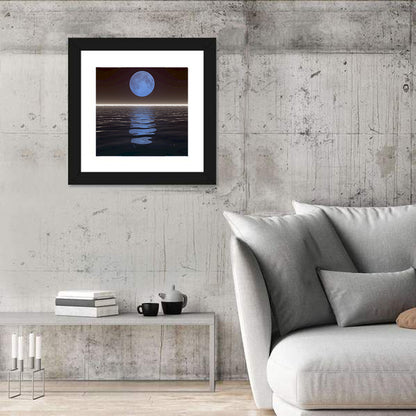 Surreal Moonset Over Water Wall Art