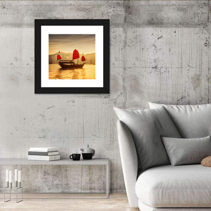 Victoria Harbour Sunset Skyline Wall Art