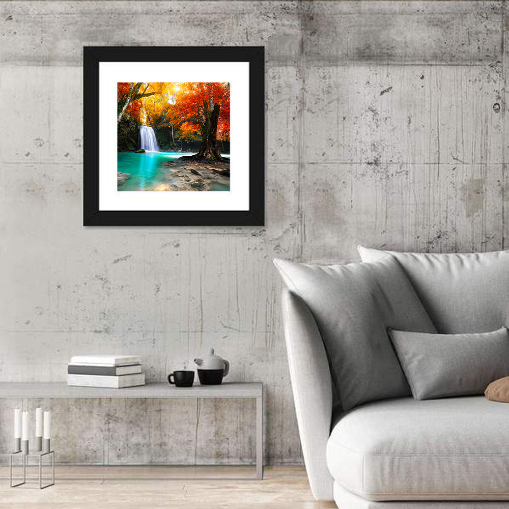 Autumn Forest Waterfall, Thailand Wall Art