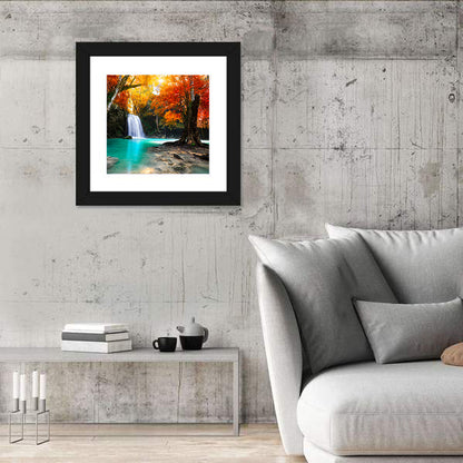 Autumn Forest Waterfall, Thailand Wall Art