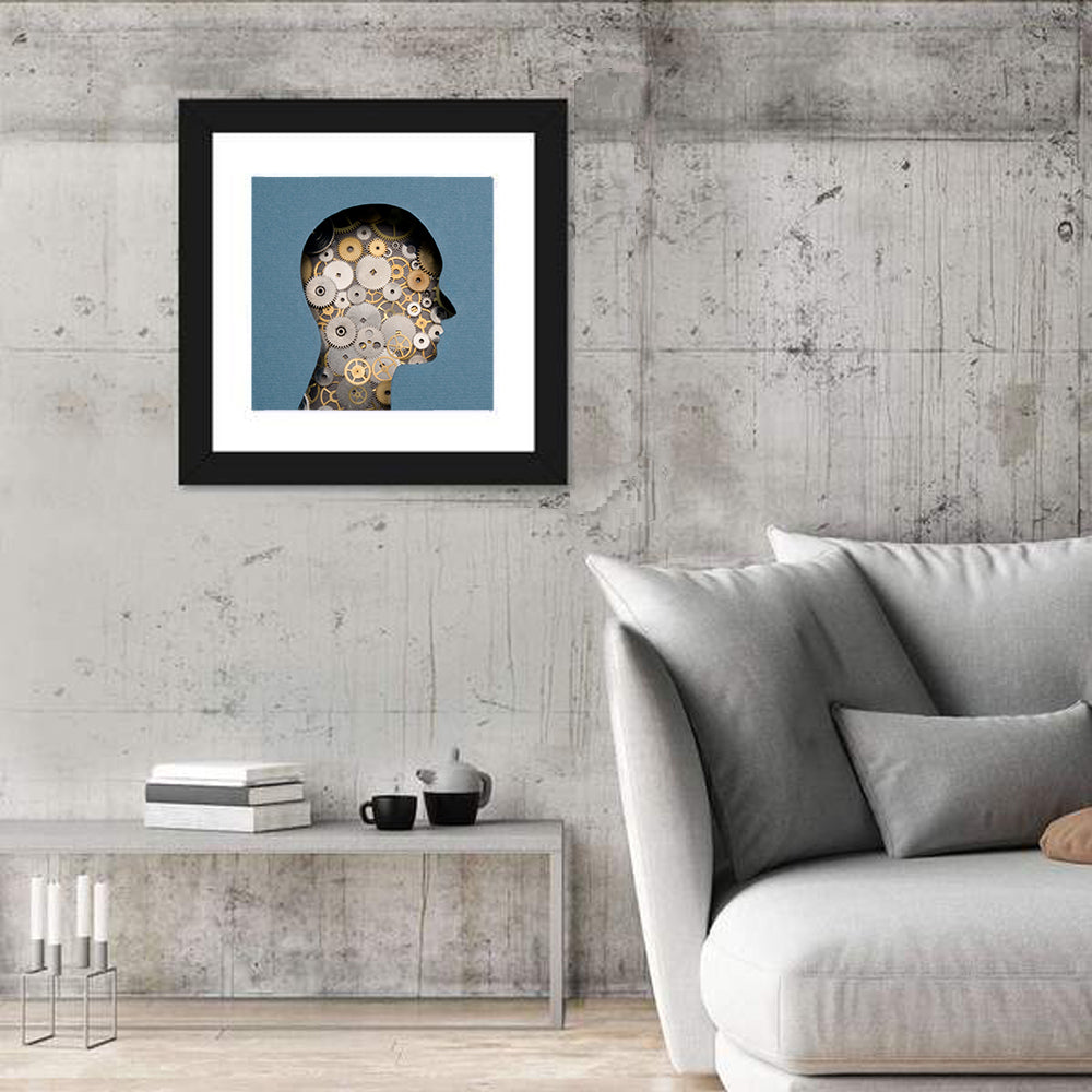 Mechanical Mind Silhouette Wall Art