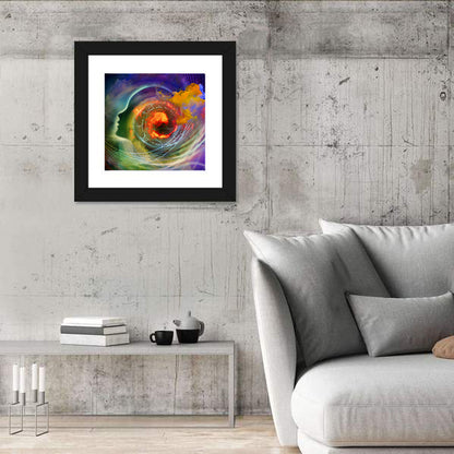 Human Profile Nebula Vortex Wall Art