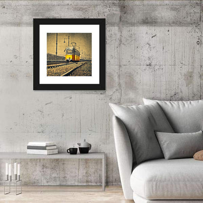 Yellow Tram No. 2 on Tracks Wall Art