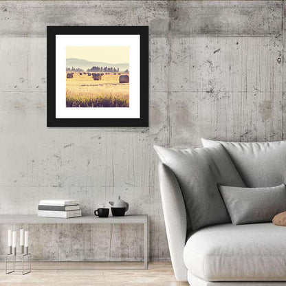 Golden Hay Bales Field Wall Art