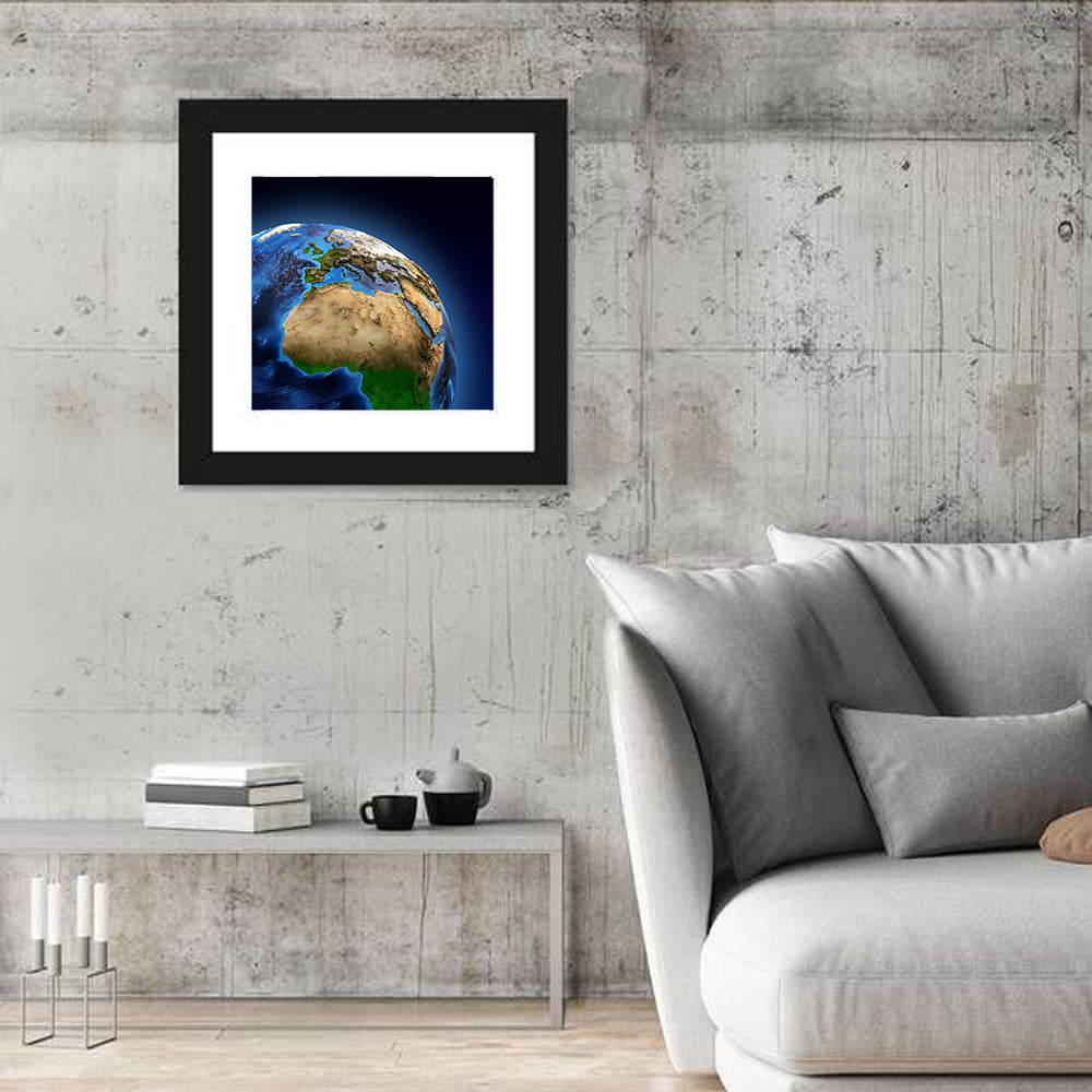 Detailed Earth from Space Wall Art