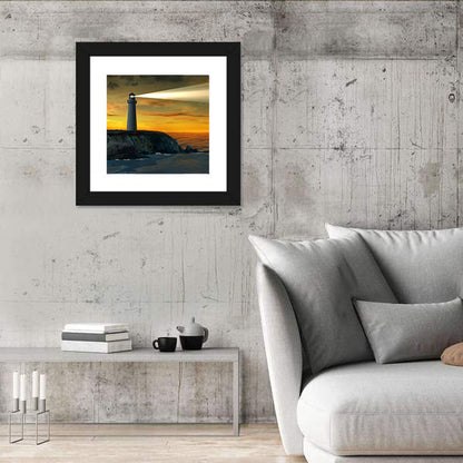 Solitary Lighthouse at Sunset Wall Art