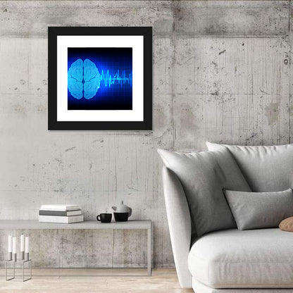 Glowing Brain Wave Visualization Wall Art