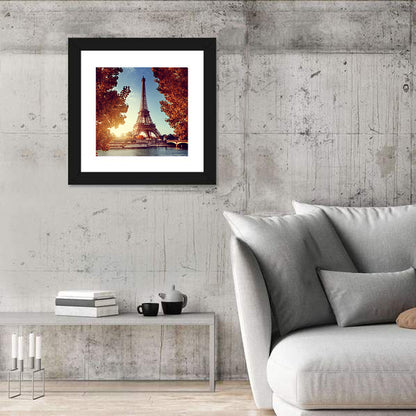 Autumn Seine with Eiffel Tower Wall Art