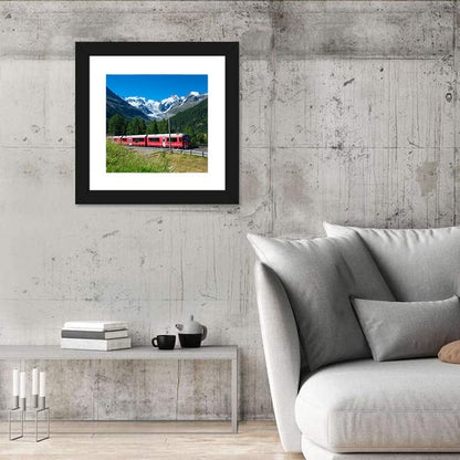 Bernina Express In Swiss Mountains Wall Art