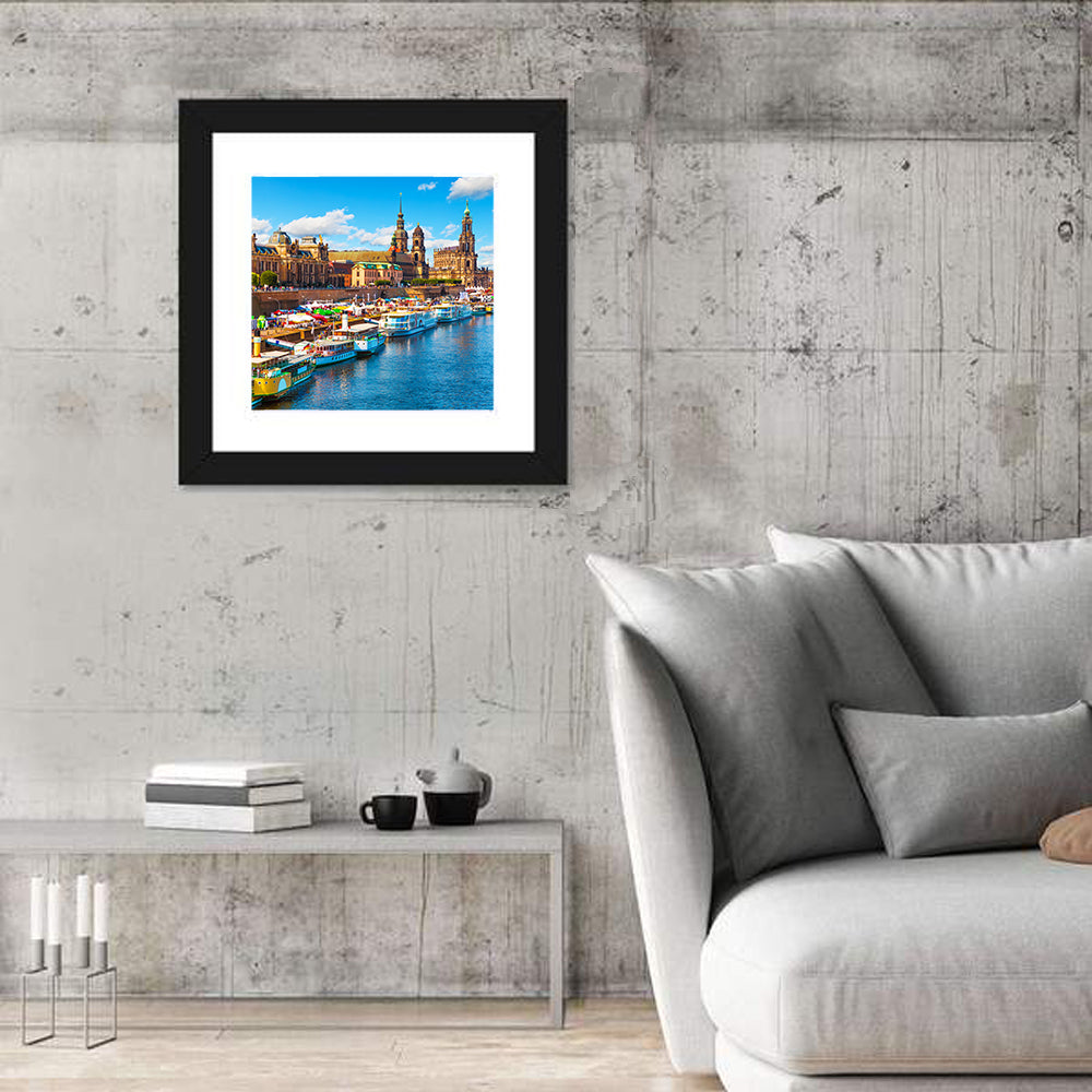 Old Town With Elbe River Embankment Wall Art