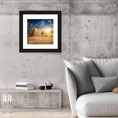 Giza Pyramids at Sunset Wall Art