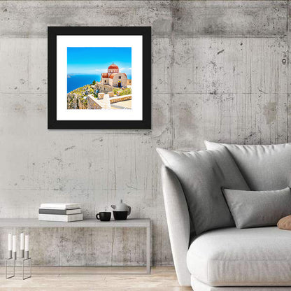 Cliffside Church in Greece Wall Art