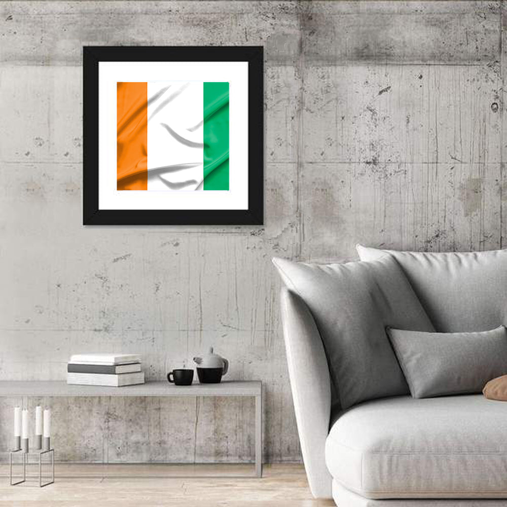 Ivory Coast Flag Rippled Tricolor Wall Art