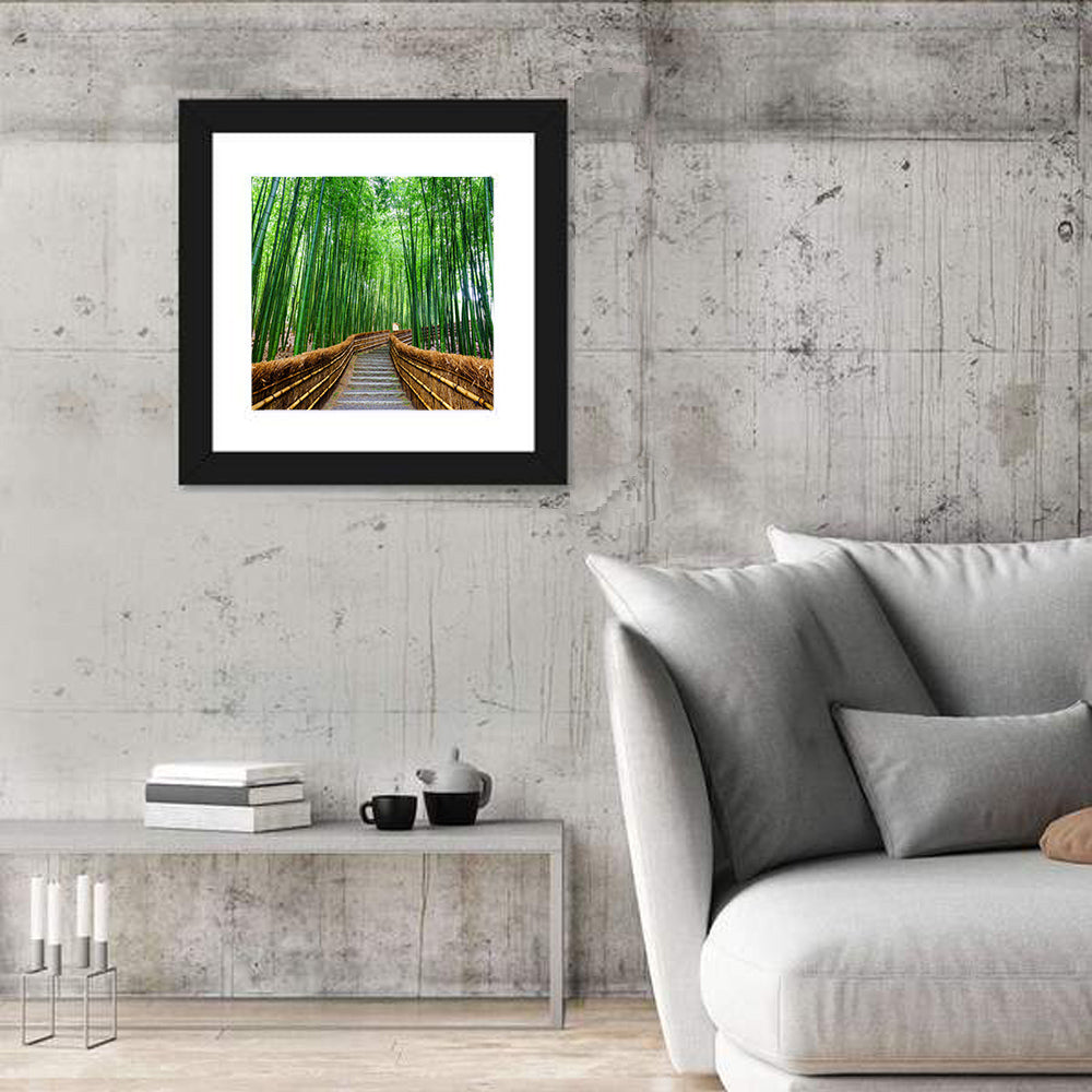 Stone Steps in Kyoto Bamboo Forest Wall Art