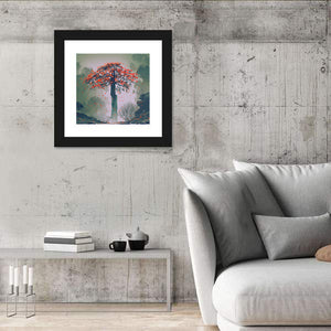 Red Autumn Tree Artwork Wall Art