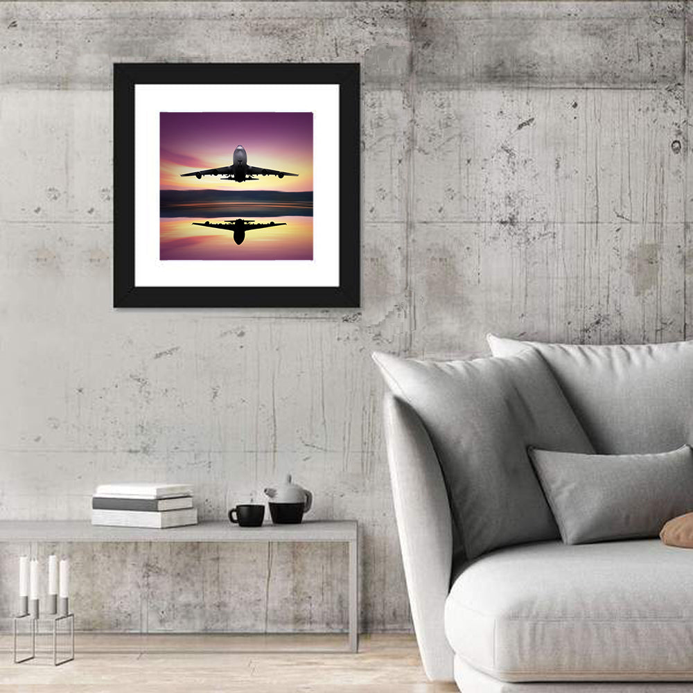 Jet Taking Off at Dawn Wall Art
