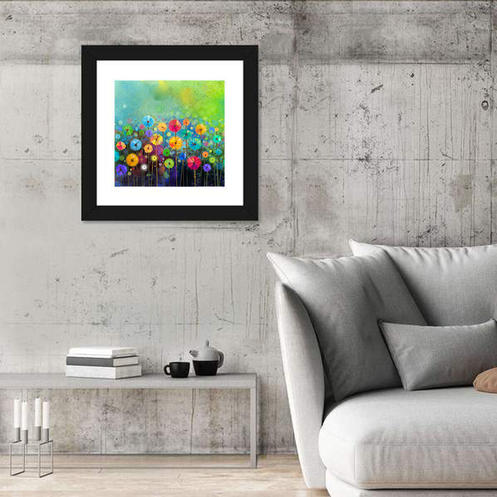 Stylized Flower Meadow Watercolor Wall Art