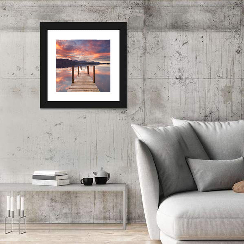 Flooded Jetty in Derwent Water Wall Art