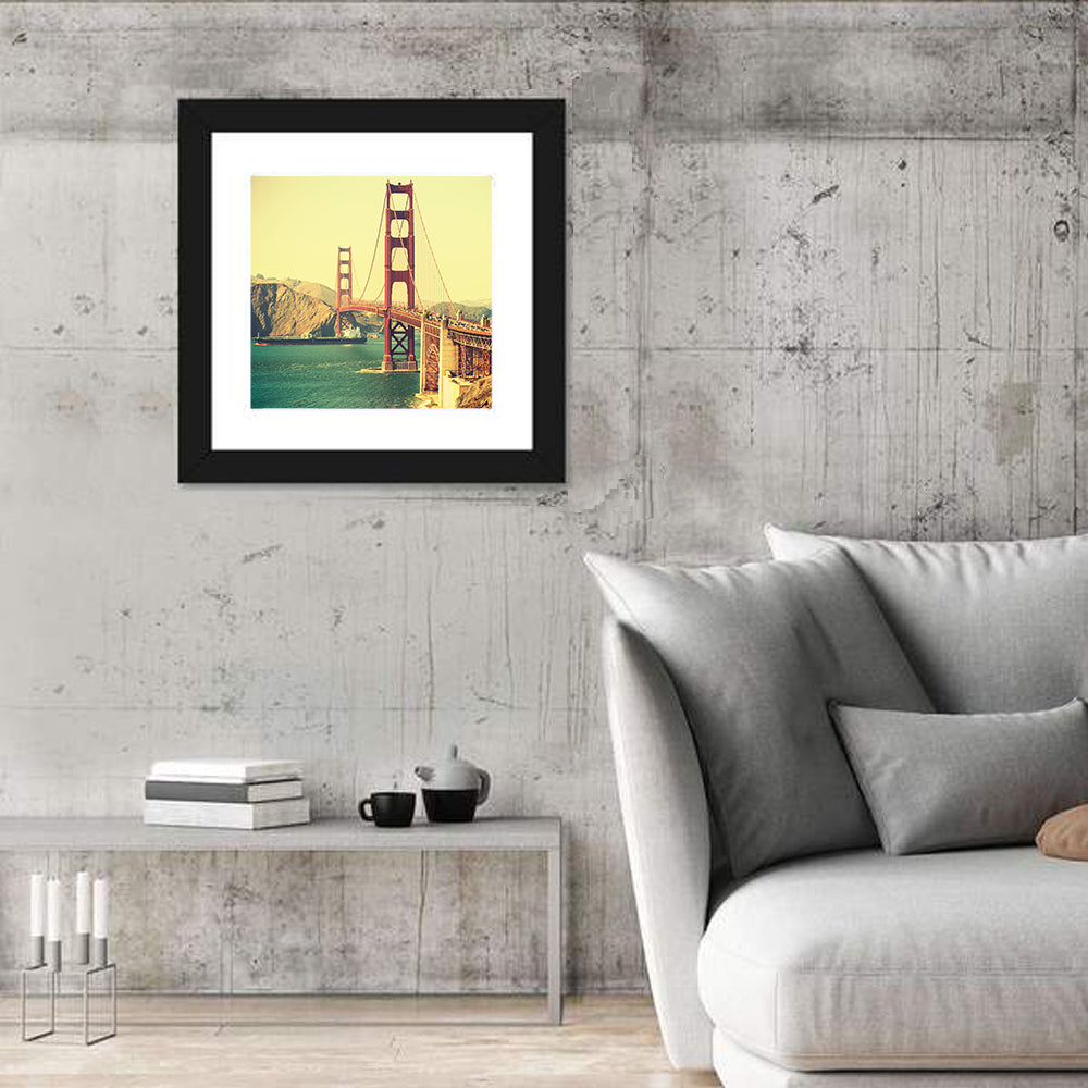 Golden Gate Bridge with Cargo Ship Wall Art