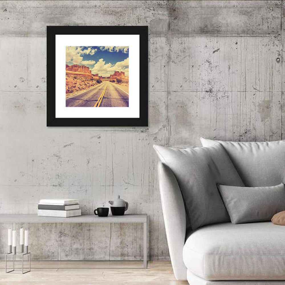 Vintage Desert Road USA Wall Art