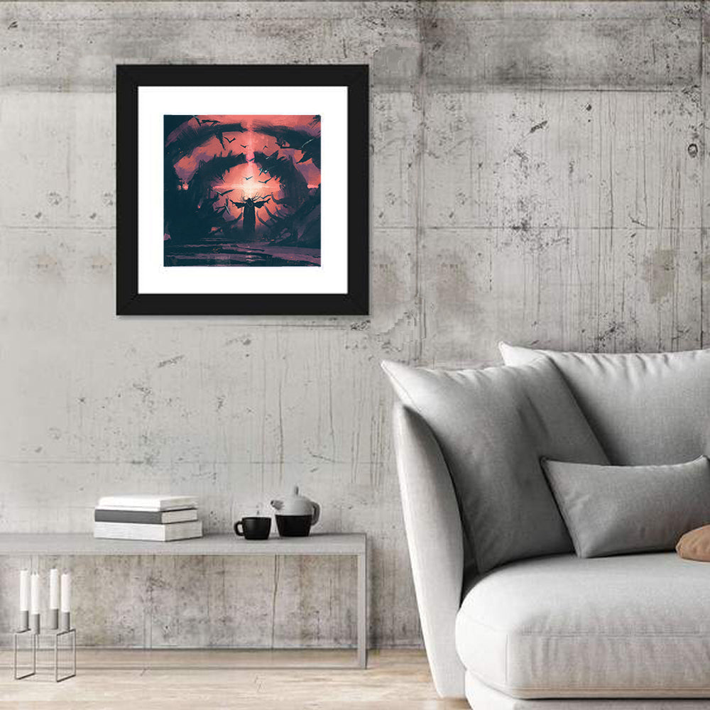Old Wizard Casting a Spell Wall Art