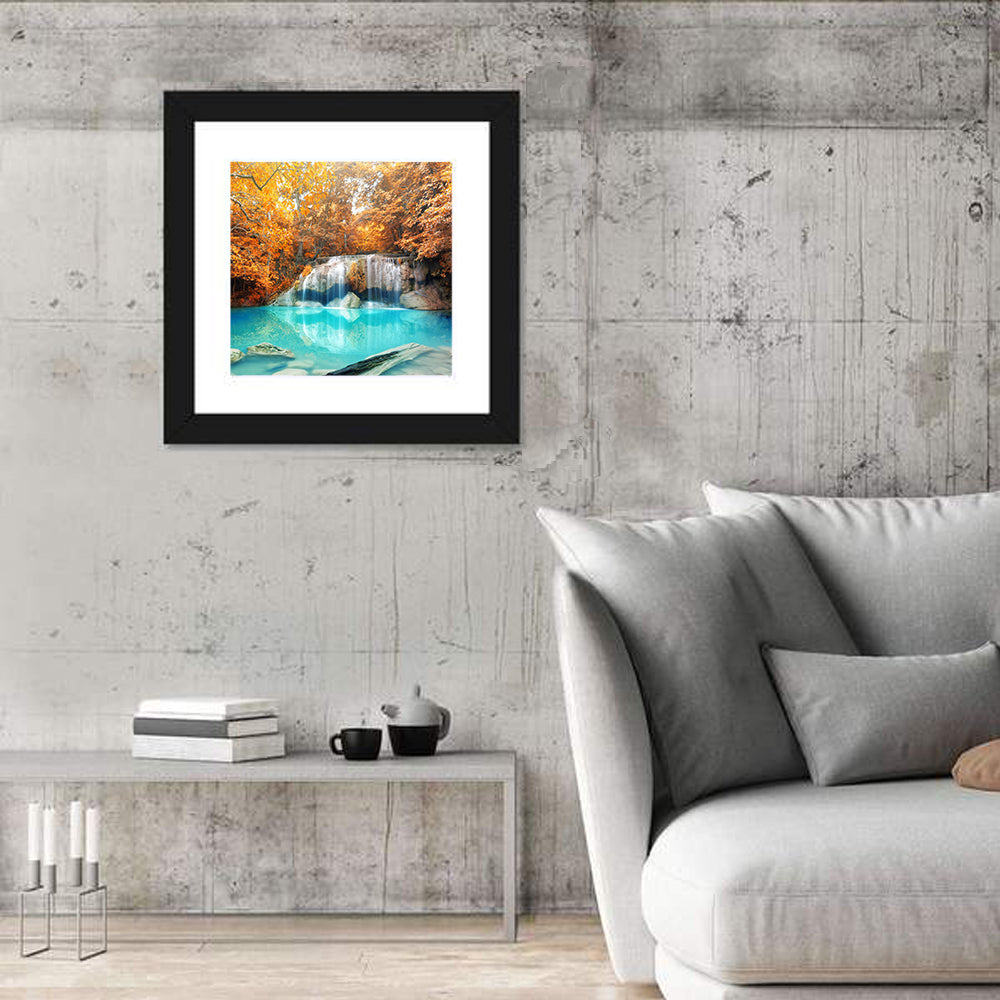 Erawan Waterfall Autumn Reflection Wall Art