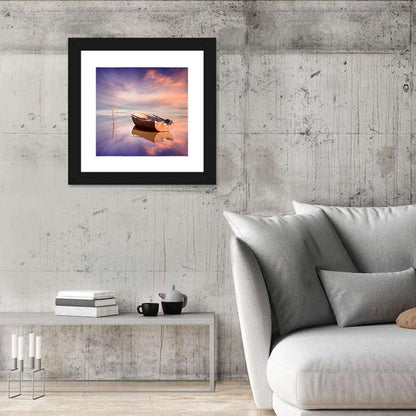 Lonely Boat at Sunset Wall Art