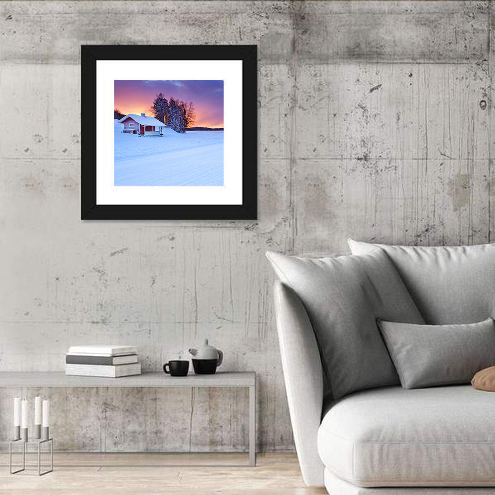 Lapland Sunrise Over Frozen Lake Wall Art