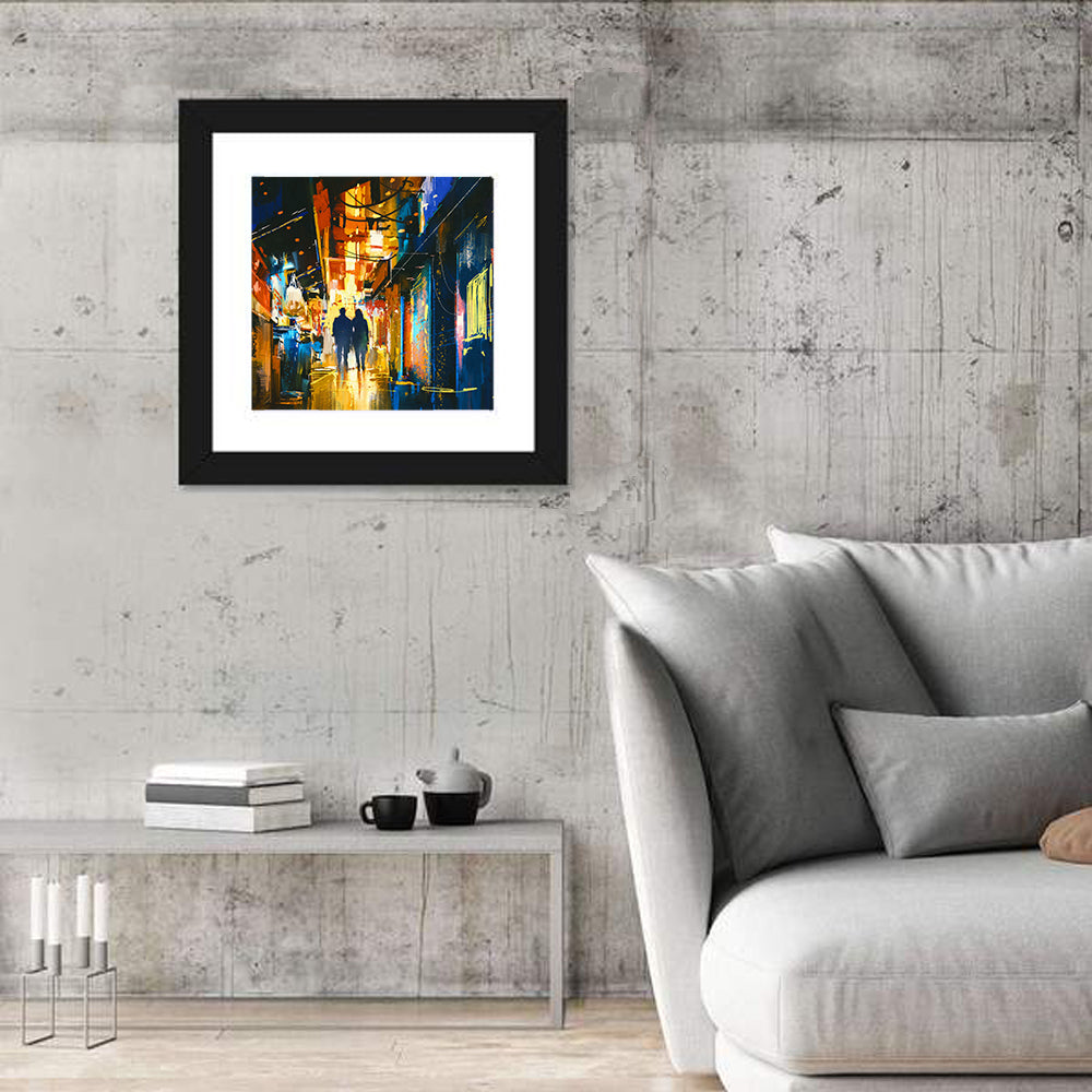 Couple in Narrow Alleyway Wall Art