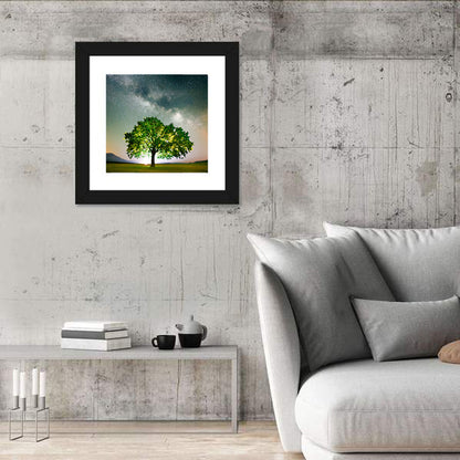 Lone Tree Under Milky Way Wall Art