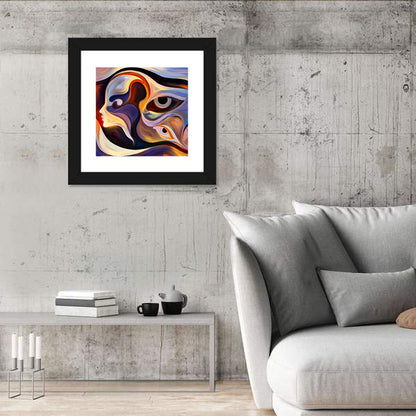 Surreal Profile with Multiple Eyes Wall Art