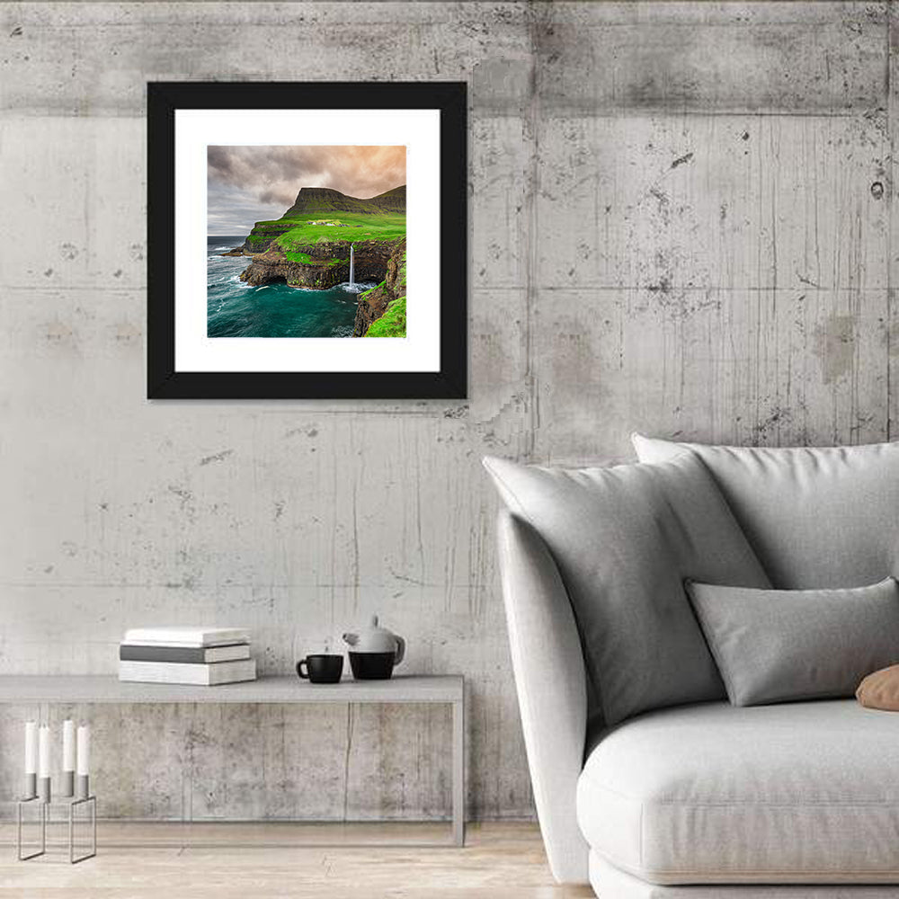 Gásadalur Múlafossur Waterfall Wall Art