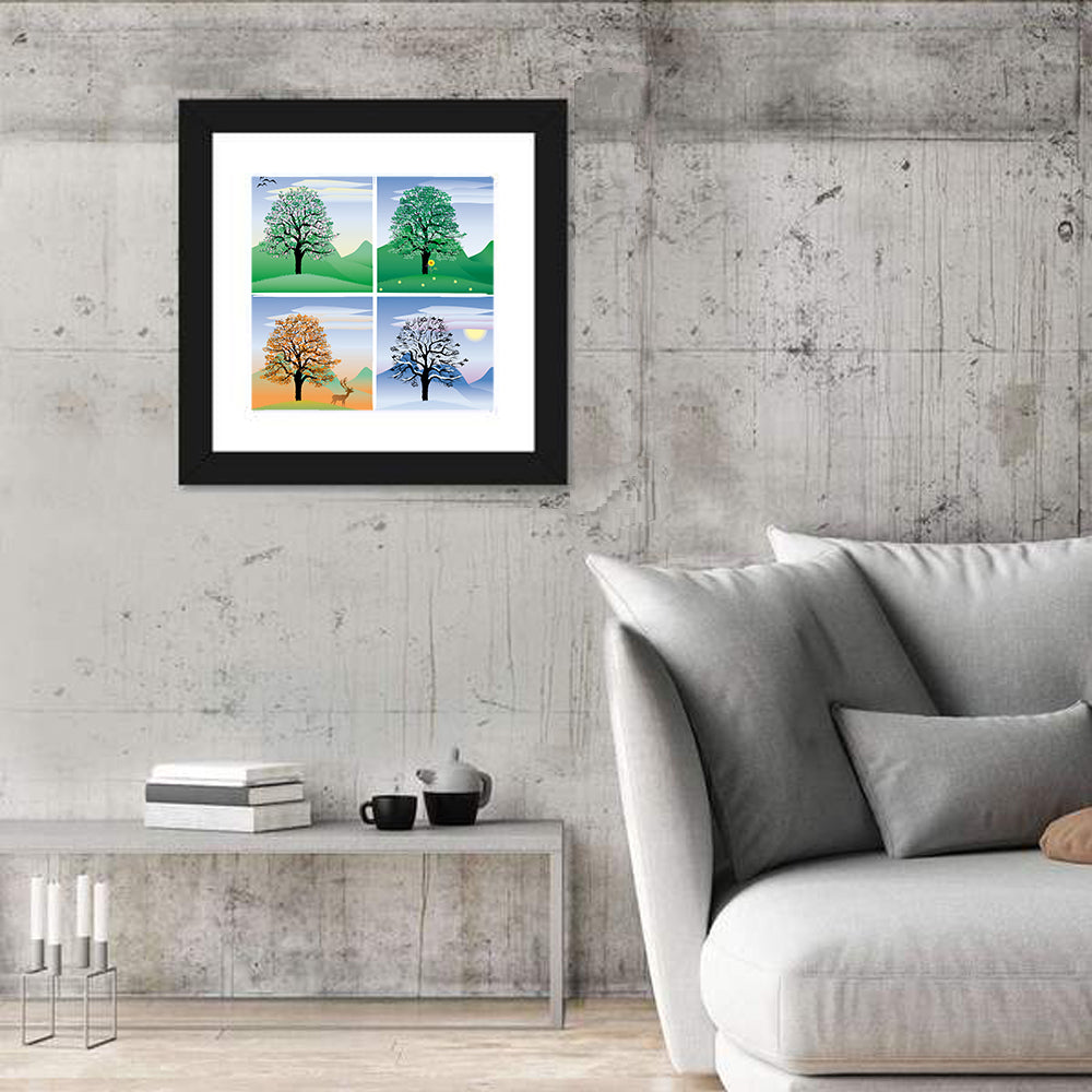 Four Seasons Tree Quadrants Wall Art