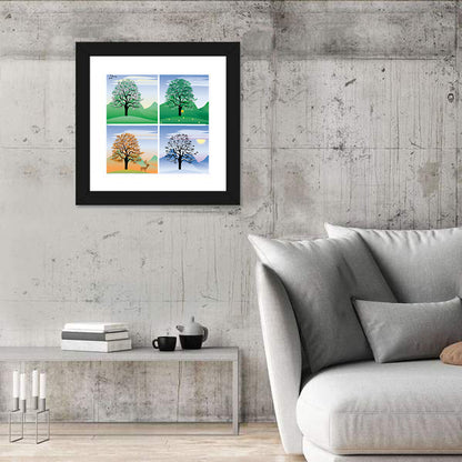 Four Seasons Tree Quadrants Wall Art