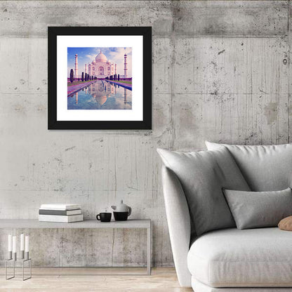 Taj Mahal Sunrise Reflection Wall Art