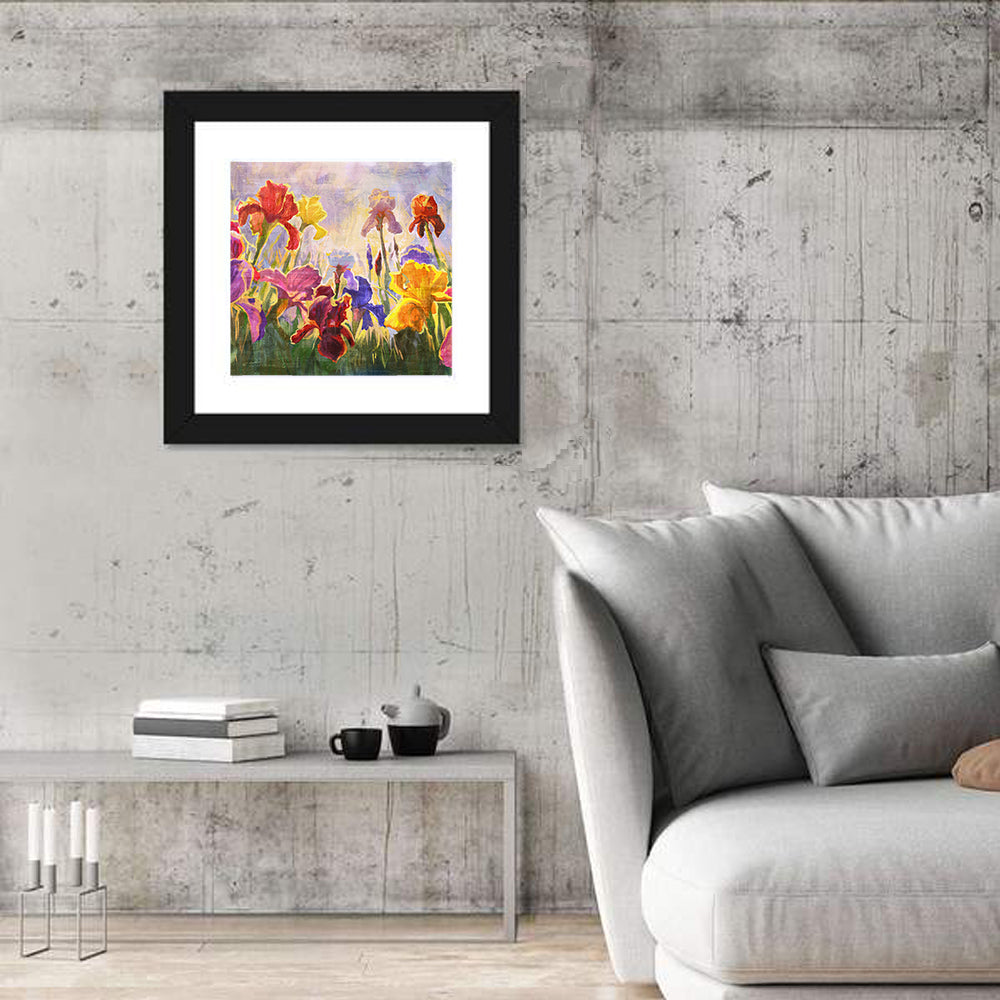 Iris Garden Illustration Wall Art